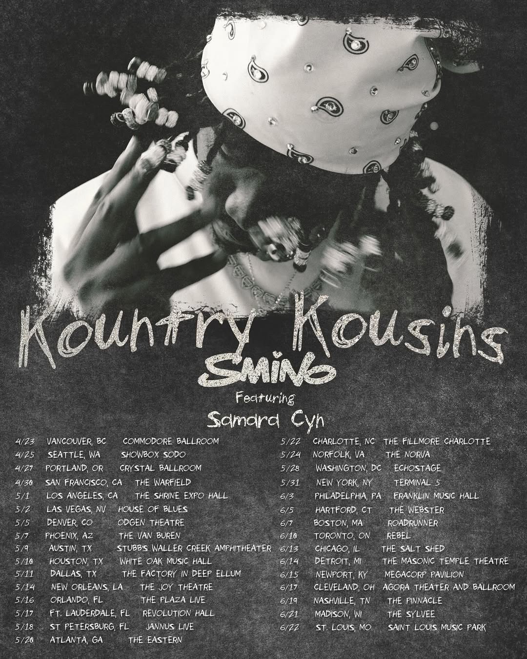 Smino Kountry Kousins Tour Poster 2025